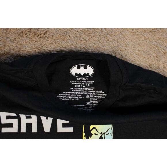 Batman Save the Day Long Sleeve Graphic Tee T-Shirt Boys (Small) Black NWOT - Picture 3 of 6